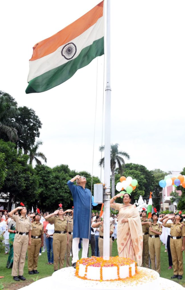 Across cities and towns, the Indian Tricolor is hoisted with pride, accompanied by the singing of the national anthem.