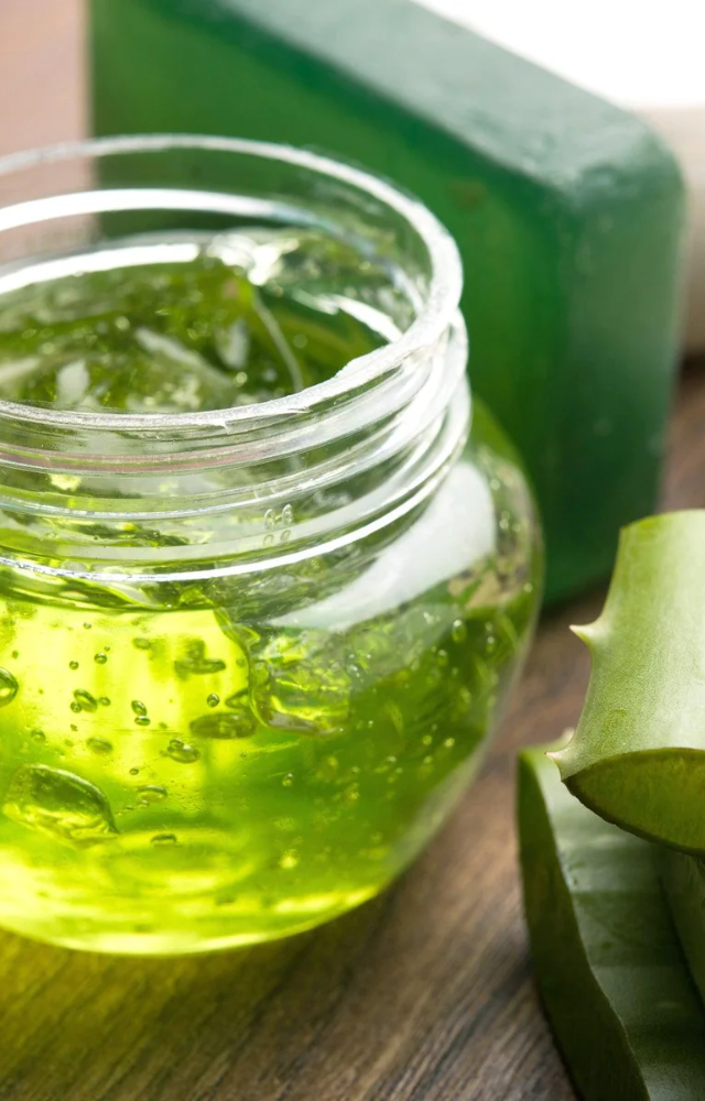 Aloe vera gel is a summer essential for calming irritated skin. It cools, heals, and nourishes, making it perfect for post-sun care.