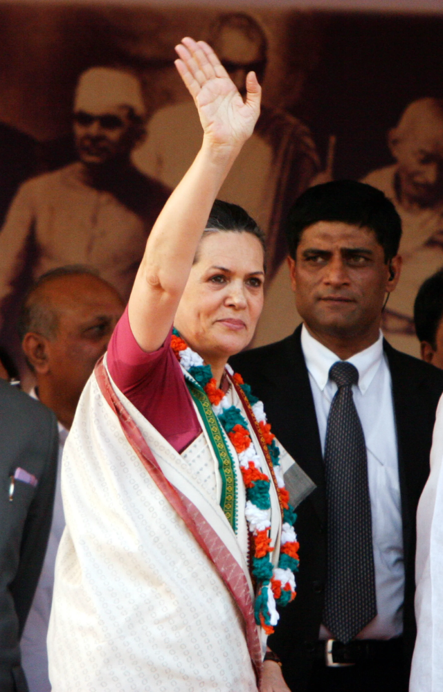 Initially hesitant about politics, she later became a pivotal leader of the Congress party.