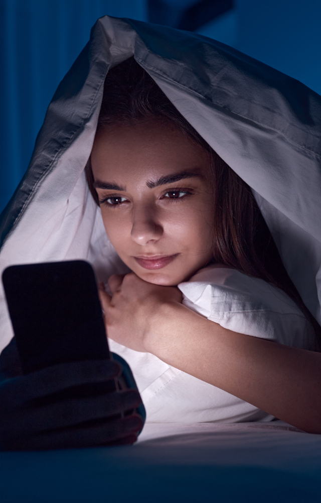 Avoid phones, laptops, or TV at least an hour before sleeping. Blue light disrupts melatonin production.