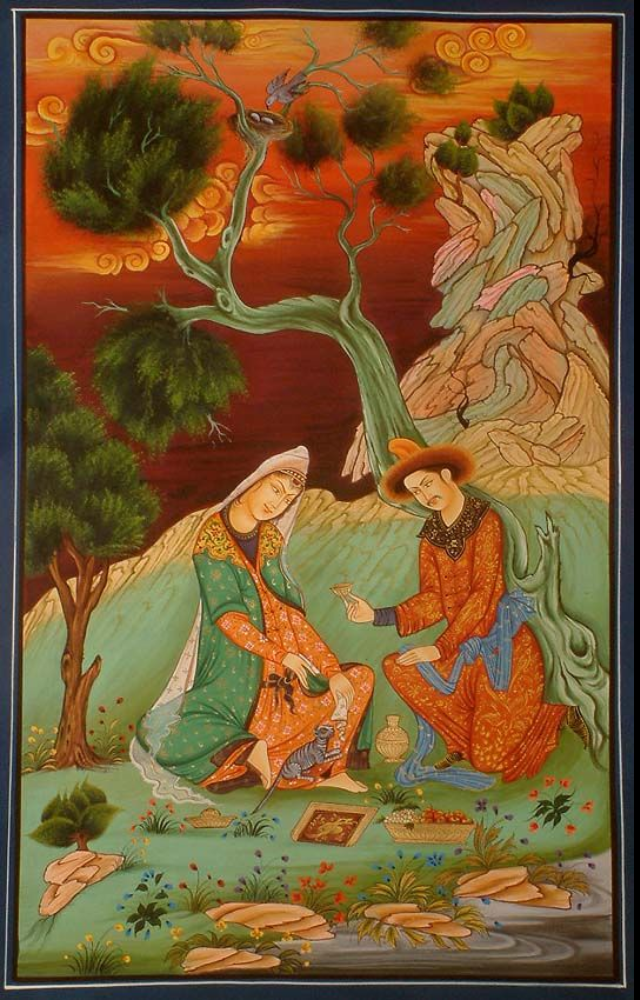 A tale of profound love and madness, where Majnun’s unyielding affection for Layla leads him into the wilderness, symbolizing the depths of human passion.