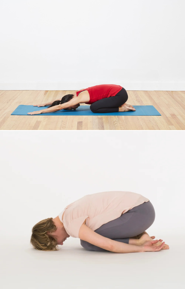 Unwind your mind and stretch your back with this calming pose that helps release stress.