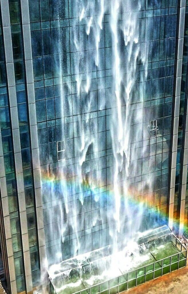 Buildings With Waterfalls Inside