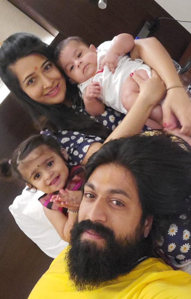 Explore candid snapshots of Rocking Star Yash, Radhika Pandit, and their adorable kids in these heartwarming family photos.