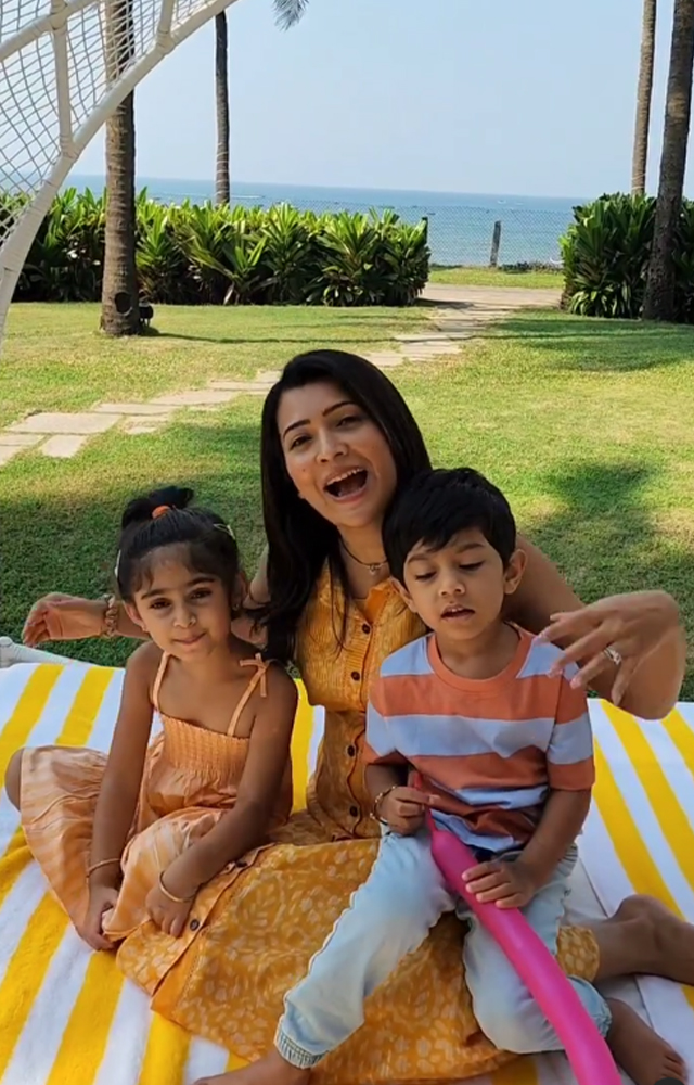 Witness the warmth and love as Radhika Pandit cherishes her moments with both her children, Ayra and Yatharv